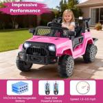 Costzon Pink Ride-On Truck with Detachable Trailer