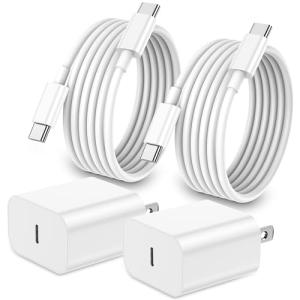 20W Fast Charging iPhone USB C Charger 2-Pack