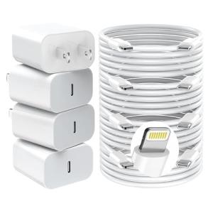 GREPHONE 20W Fast iPhone Charger 4-Pack with Cables