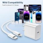 GREPHONE 20W Fast iPhone Charger 4-Pack with Cables