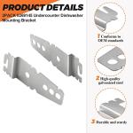 2 Pack Dishwasher Mounting Bracket for Whirlpool