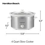 Hamilton Beach 4-Quart Slow Cooker with Glass Lid