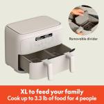Bella 4 Qt Dual Basket Air Fryer with Touchscreen