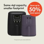 Bella 4Qt Slim Air Fryer with 6 Cooking Options