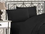 Soft 4-Piece Queen Bed Sheet Set, Black