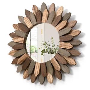 Honiway 12" Boho Sunburst Decorative Wall Mirror