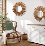 LOSOUR 2 Pack Boho Sunburst Wall Mirrors