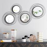 Hicarer 4-Piece Round Metal Wall Mirror Set