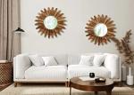 LOSOUR 2 Pack Boho Sunburst Wall Mirrors