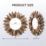 Honiway 12" Boho Sunburst Decorative Wall Mirror