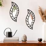 Roowest 2 Pcs Leaf Teardrop Wall Mirrors