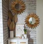 LOSOUR 2 Pack Boho Sunburst Wall Mirrors