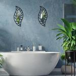 Roowest 2 Pcs Leaf Teardrop Wall Mirrors