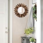 Honiway 12" Boho Sunburst Decorative Wall Mirror