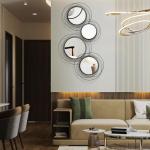 Hicarer 4-Piece Round Metal Wall Mirror Set