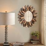 Honiway 12" Boho Sunburst Decorative Wall Mirror