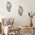 Roowest 2 Pcs Leaf Teardrop Wall Mirrors