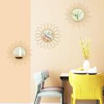 3 Pack Gold Sunburst Wall Mirrors for Home Decor