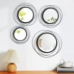 Hicarer 4-Piece Round Metal Wall Mirror Set