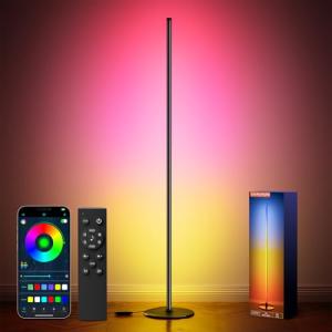 LuckyStyle Smart RGB Corner Floor Lamp with Remote