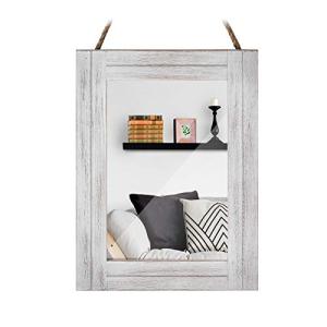DECORKEY Rustic Rectangle Wall Mirror with Rope