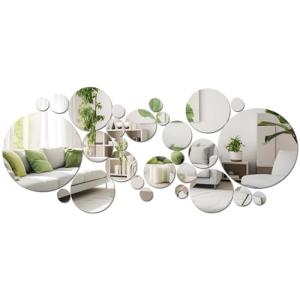 32 Pcs Acrylic Mirror Wall Stickers Set