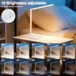 Dimmable White LED Desk Lamp with USB Charging