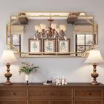 Gold Beveled Full-Length Wall Mirror, 24"x48
