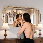 Gold Beveled Full-Length Wall Mirror, 24"x48