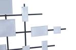 Deco 79 Metal Geometric Home Wall Decor Wall Sculpture with Square Mirrored Accents, Wall Art 28" x 1" x 44", Black