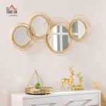 Modern Gold Metal Wall Art Mirror Decor