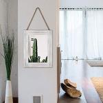 DECORKEY Rustic Rectangle Wall Mirror with Rope