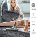 OLANLY Soft Washable Shag Area Rug, Grey 4x5.9 ft