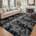 Large Shag Area Rug - Soft Tie-Dye Design