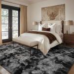 Large Shag Area Rug - Soft Tie-Dye Design