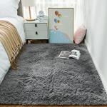 Ophanie Soft Grey Non-Slip Shag Area Rug 4x6