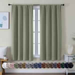 Sage Green Blackout Curtains Set for Bedroom