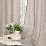 Beige Semi-Sheer Linen Curtains - 2 Panels