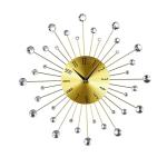 Gold Starburst Wall Clock with Crystal Accents
