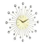 Gold Starburst Wall Clock with Crystal Accents