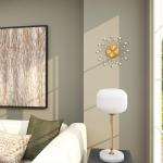 Gold Starburst Wall Clock with Crystal Accents