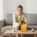 Modern Glass Vase and Clock for Home Decor