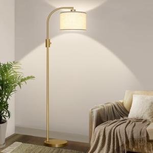 Dimmable Gold Arc Floor Lamp with LED Bulb