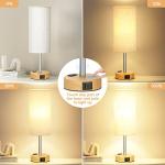 3-Way Dimmable Bedside Table Lamp with USB Ports