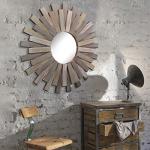Stonebriar 32" Wood Sunburst Wall Mirror