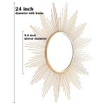 Cityelf 24'' Gold Sunburst Wall Mirror Decor