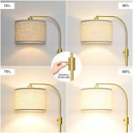 Dimmable Gold Arc Floor Lamp with LED Bulb