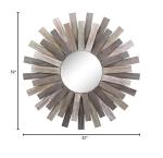Stonebriar 32" Wood Sunburst Wall Mirror