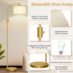 Dimmable Gold Arc Floor Lamp with LED Bulb