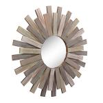 Stonebriar 32" Wood Sunburst Wall Mirror